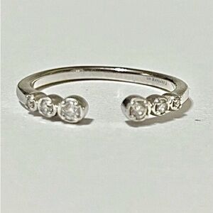 Keepsake Open Ring with Diamonds in Sterling Silver